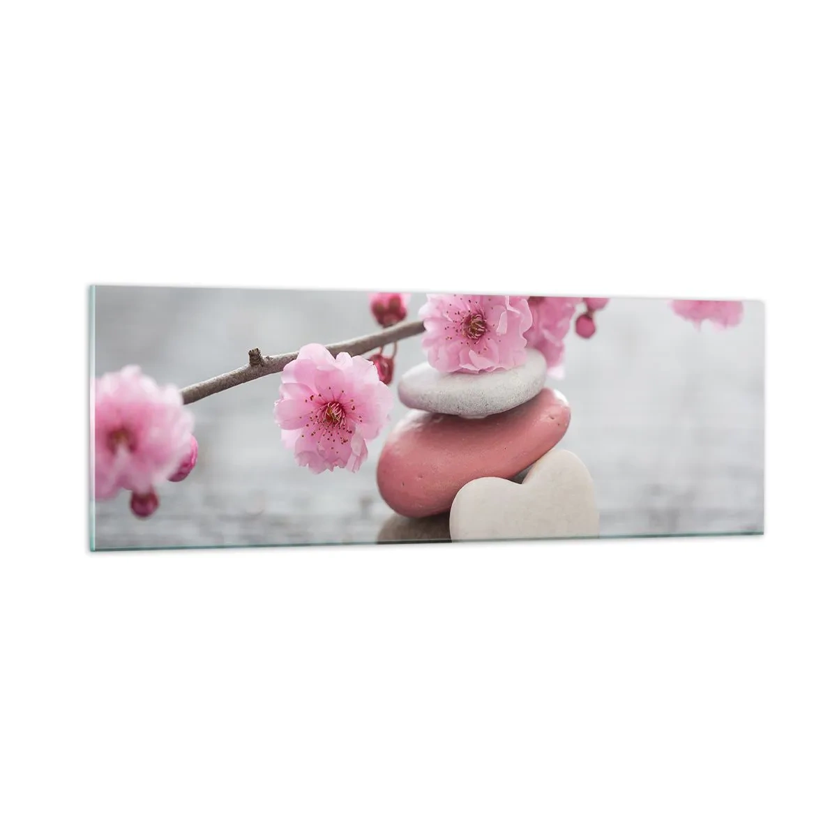 Quadro em vidro - Flor de cerejeira - 90x30 cm