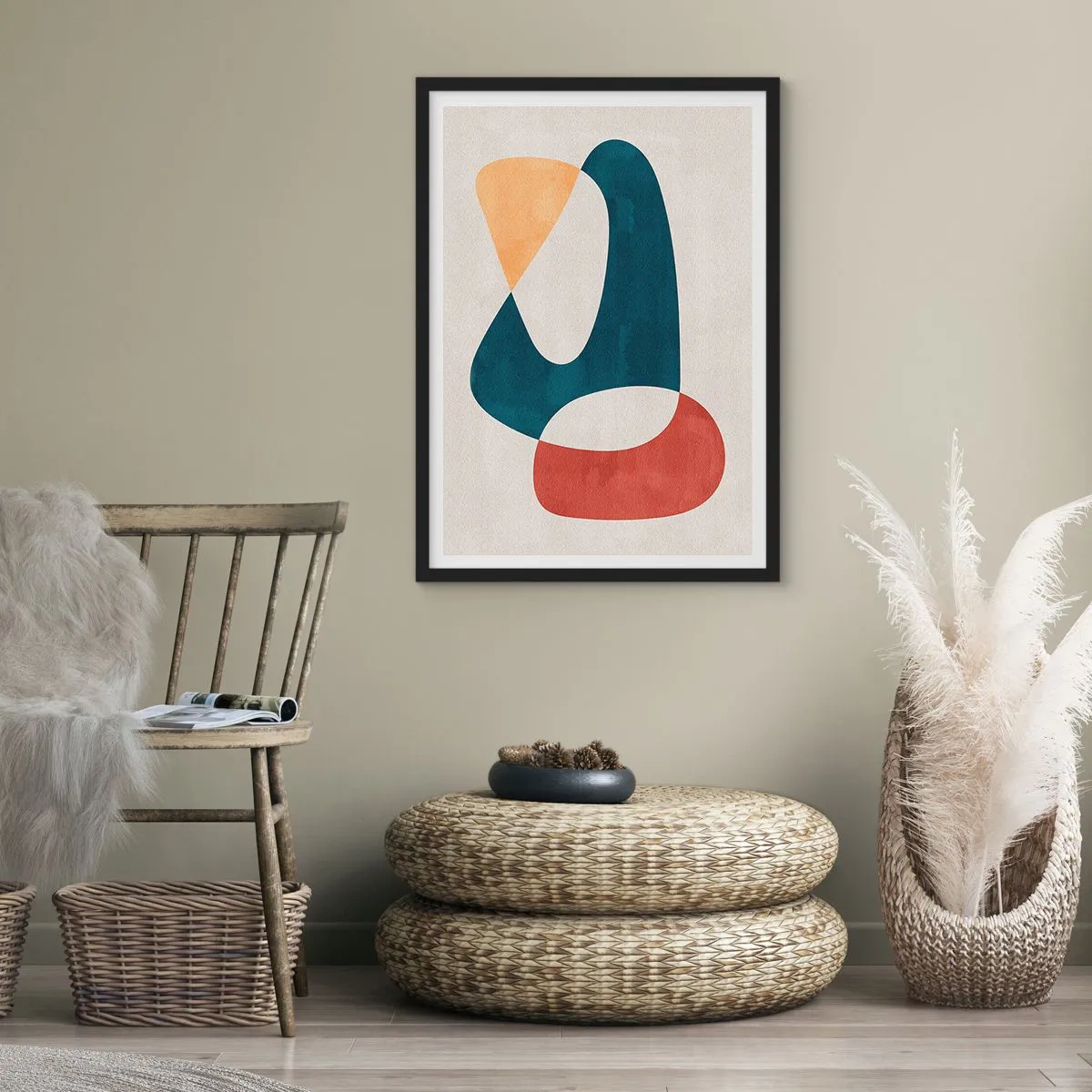 Pôster com moldura preta - Influências e metamorfoses - 30x40 cm