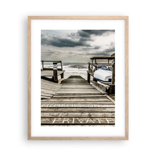 Pôster com moldura de carvalho claro - Praia da meia-noite - 40x50 cm