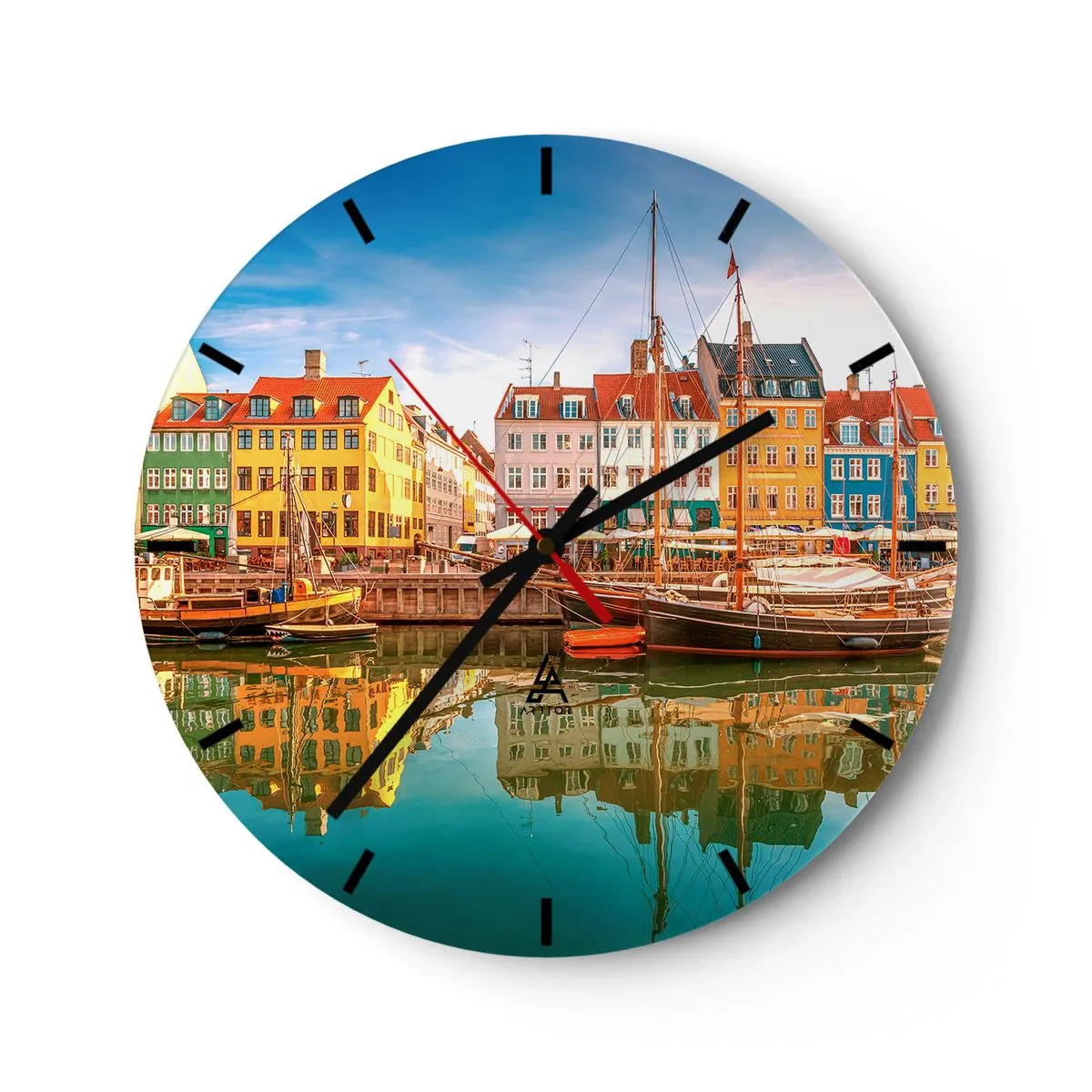 Relógio de parede - Relógio em vidro - Sobre a água tão lisa como um espelho - 40x40 cm