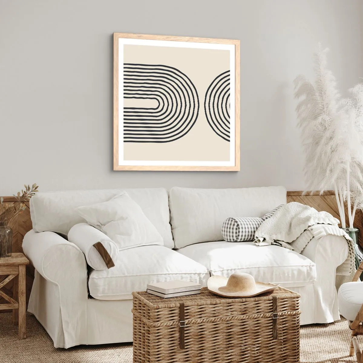 Pôster com moldura de carvalho claro - Em um momento... - 50x50 cm