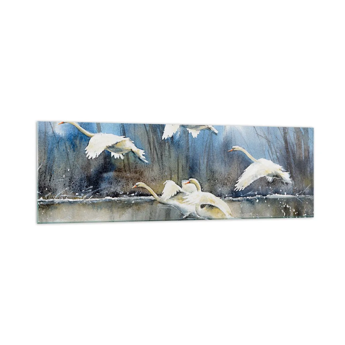 Quadro em vidro - Como no conto de fadas sobre cisnes selvagens - 160x50 cm