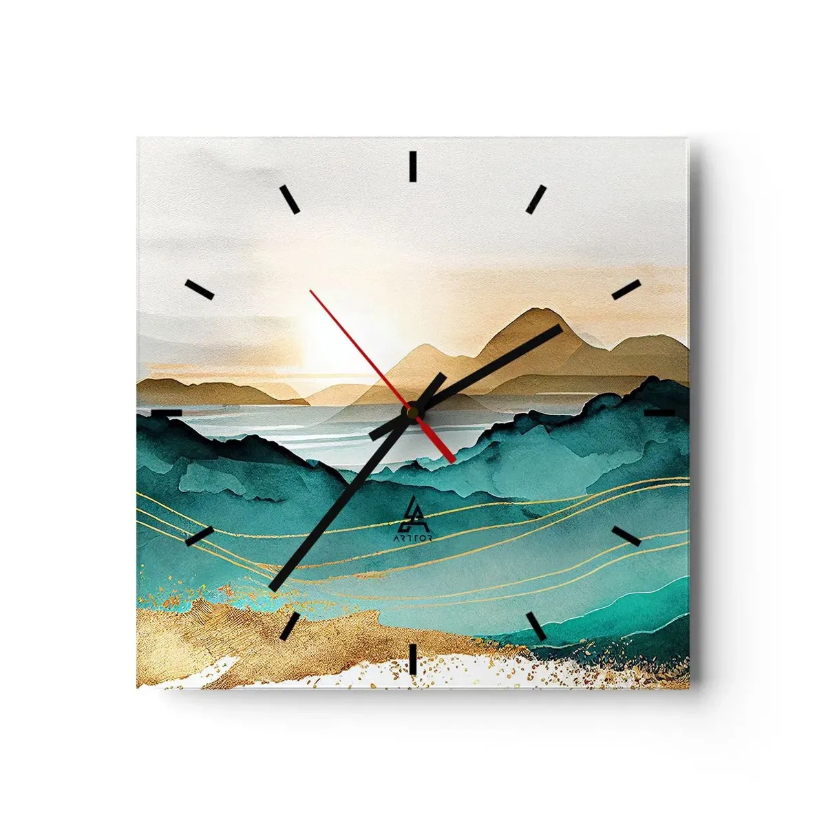 Relógio de parede - Relógio em vidro - À beira da abstração – paisagem - 30x30 cm