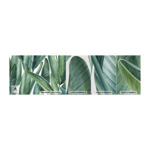 Amostra de papel de parede Premium Sand - O próprio verde - Folhas verdes, Planta tropical, Natureza - 100x30 cm