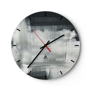 Relógio de parede - Relógio em vidro - Padrão abstrato em tons de preto e branco - 30x30cm - Entrelaçado na vertical e horizontal - Decoração de parede moderna para a sala de estar, cozinha e quarto ARTTOR