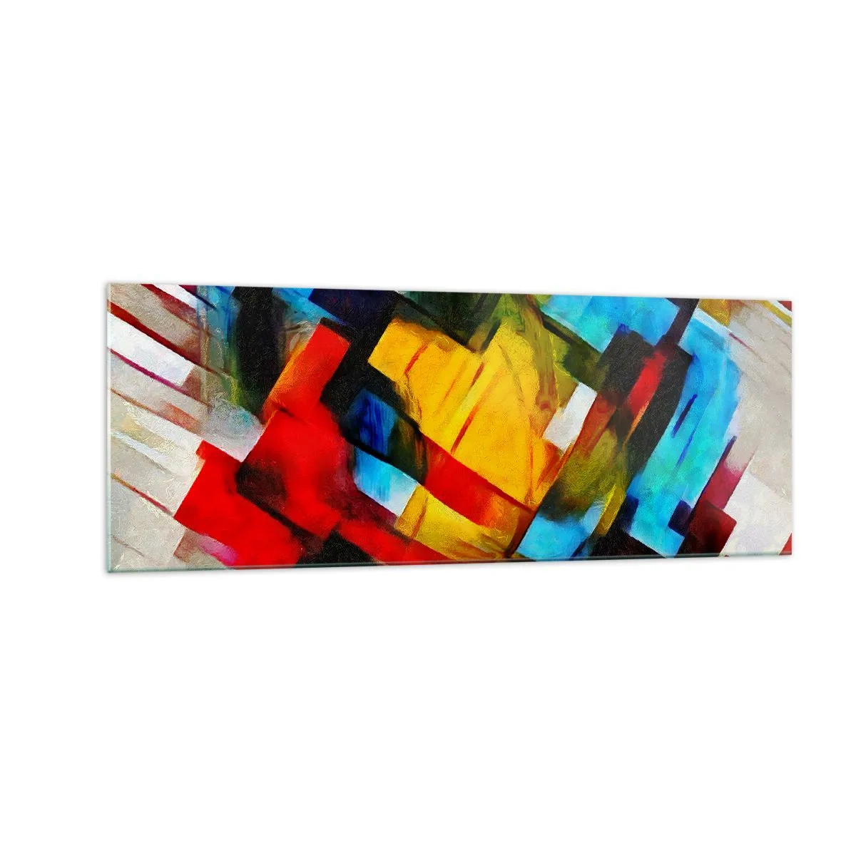 Quadro em vidro - Camadas multicoloridas - 140x50 cm