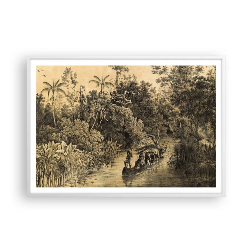 Pôster em moldura branca - Viagem à fonte - 100x70 cm