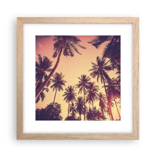 Pôster com moldura de carvalho claro - Variação tropical - 30x30 cm