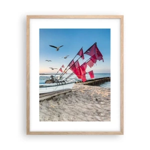 Pôster com moldura de carvalho claro - Um merecido descanso - 40x50 cm