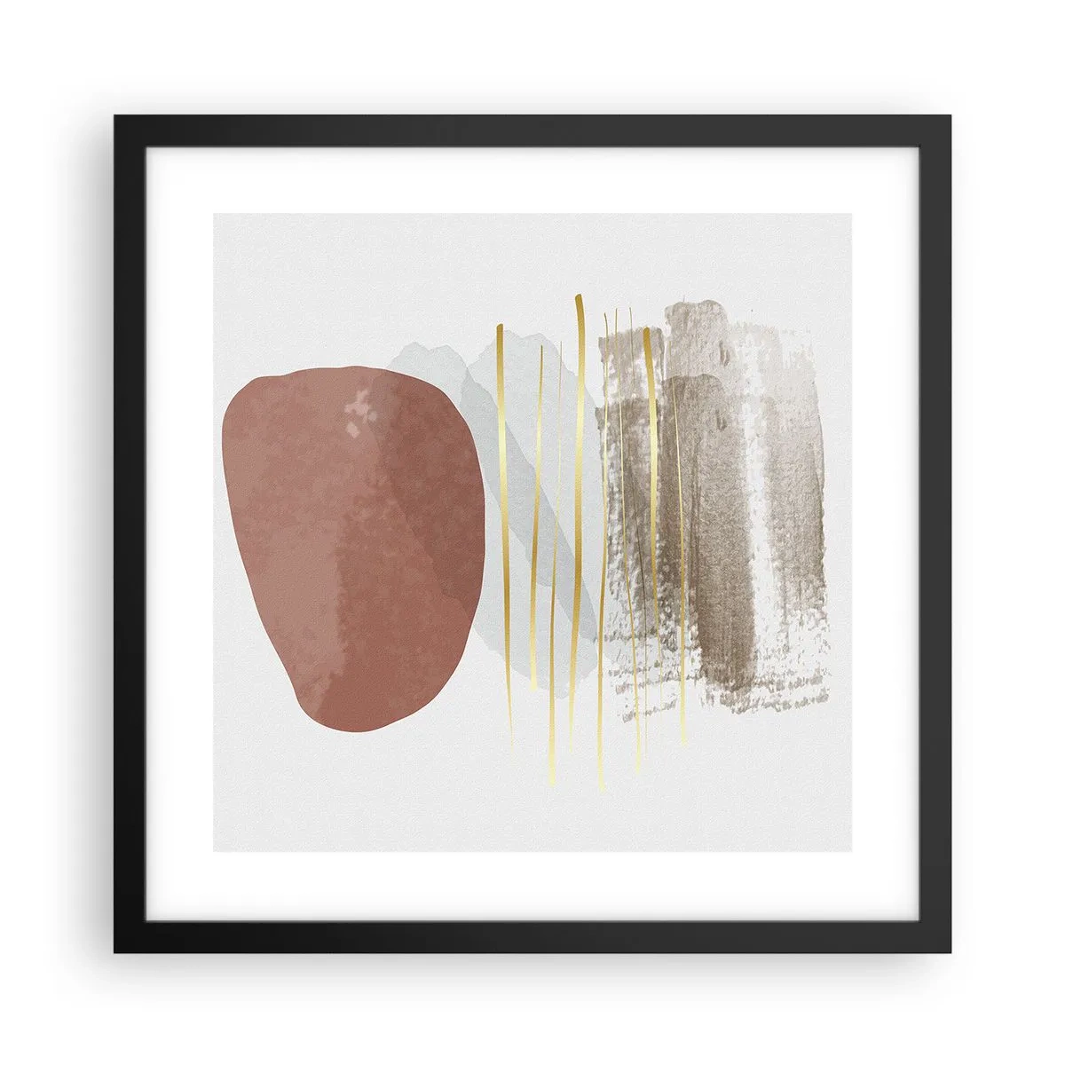 Pôster com moldura preta - Colunata abstrata - 40x40 cm