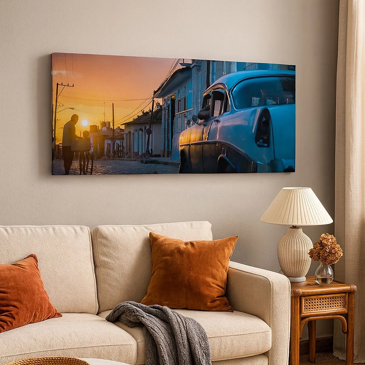 Quadro em tela - Aqui é onde o tempo abranda - 100x40 cm