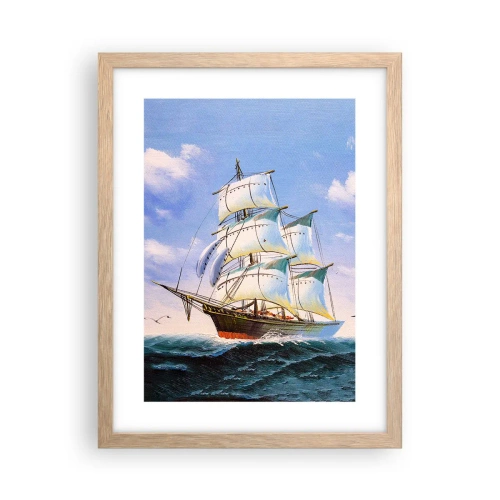 Pôster com moldura de carvalho claro - Orgulhosamente com o vento - 30x40 cm