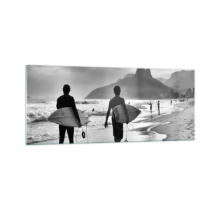 Quadro em vidro - Samba para uma onda - 100x40 cm