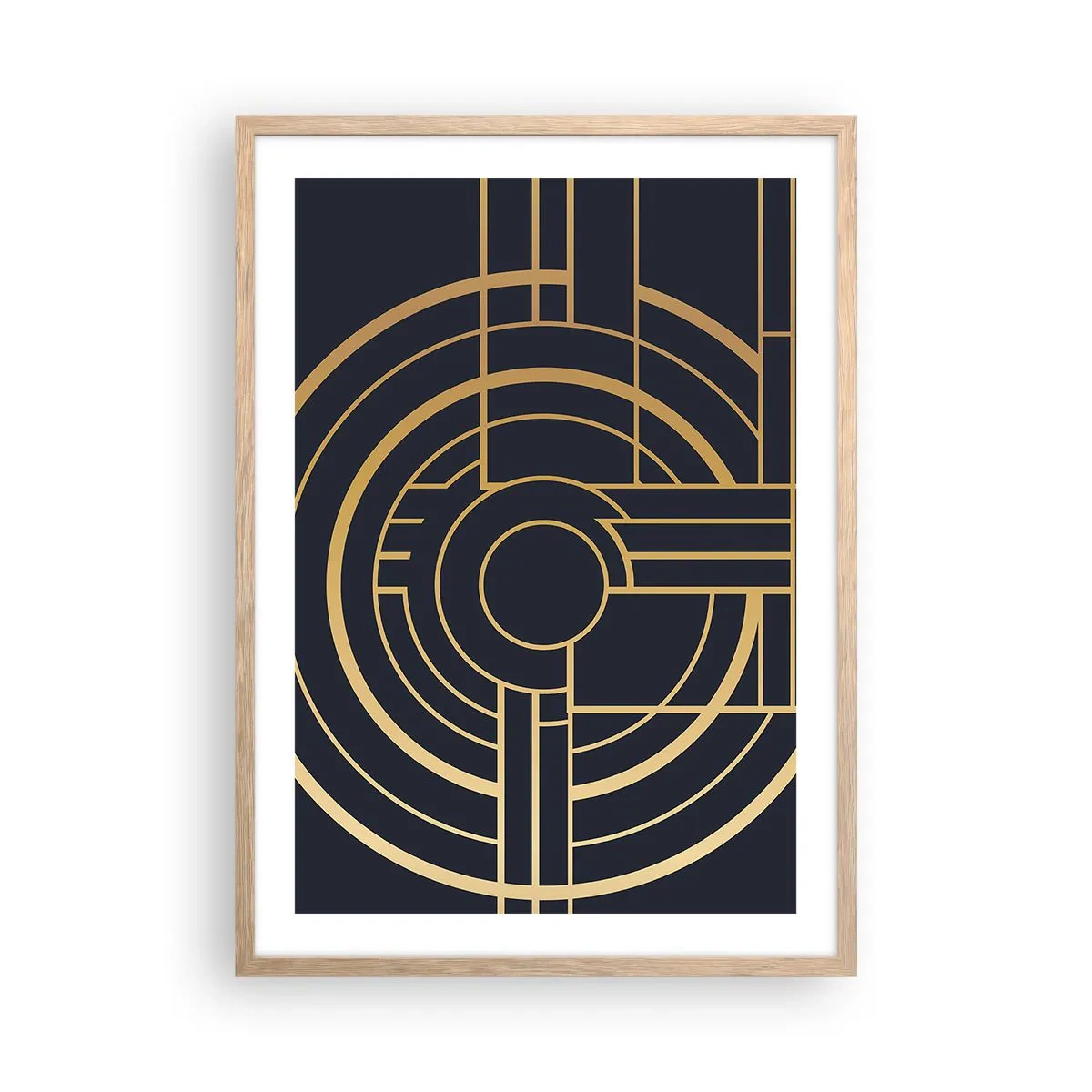 Pôster com moldura de carvalho claro - Rotação das coisas - 50x70 cm