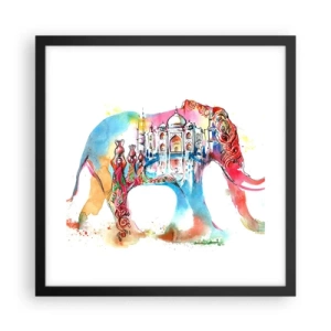 Pôster com moldura preta - Índia - uma aura de amor - 40x40 cm