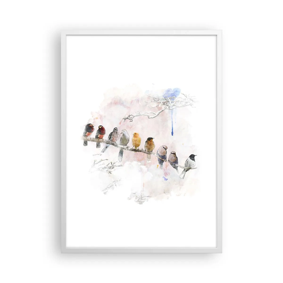 Pôster em moldura branca - Reunião alada - 50x70 cm
