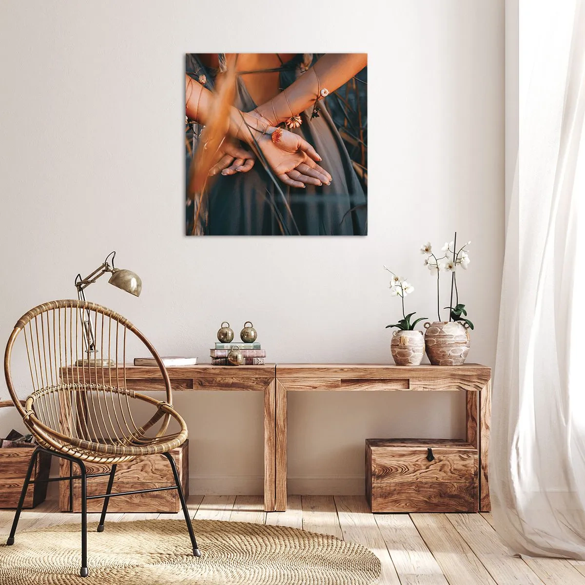 Quadro em tela - Ligada à natureza - 40x40 cm