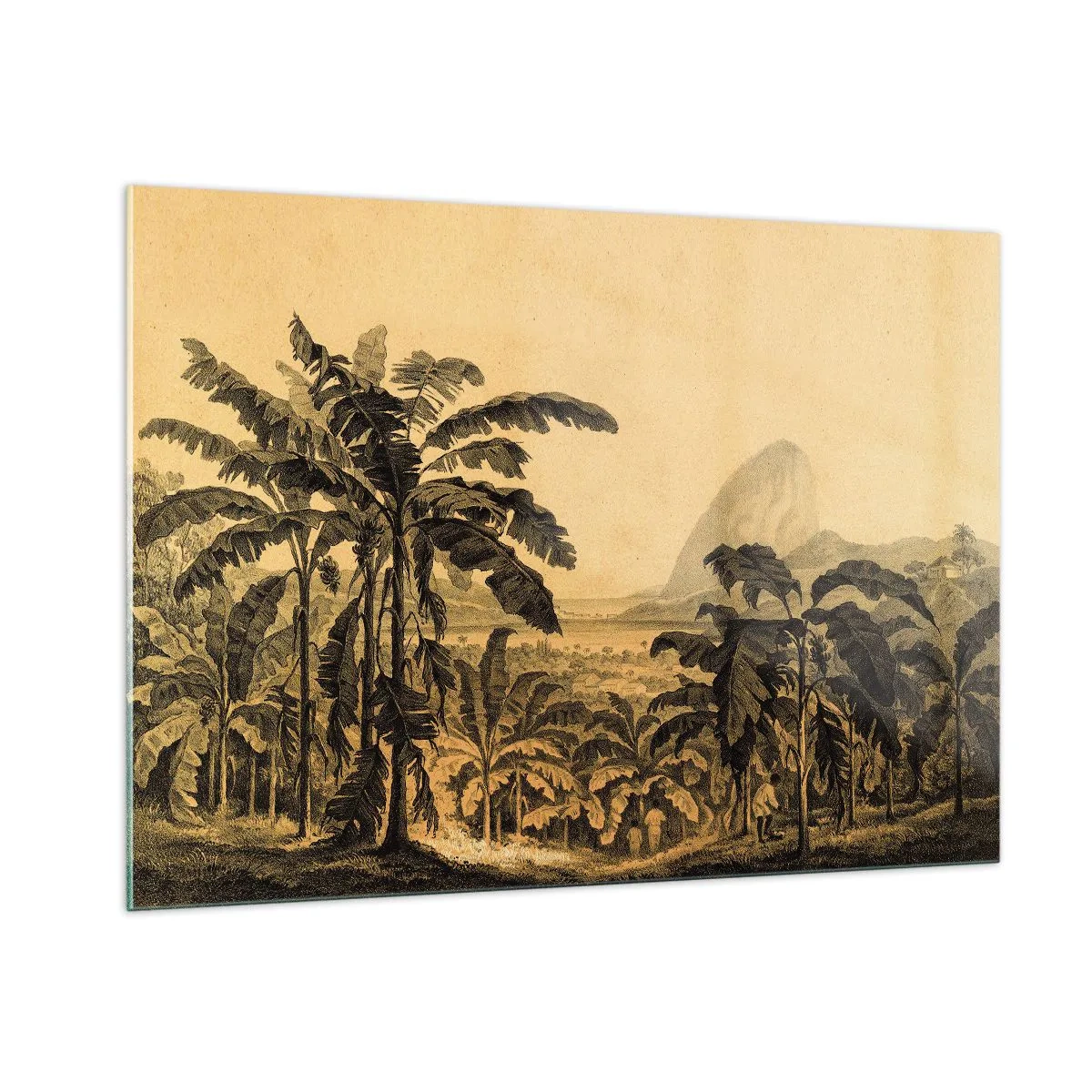 Quadro em vidro - num clima colonial - 100x70 cm