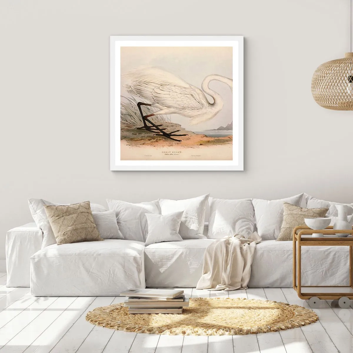 Pôster em moldura branca - A senhora nos juncos - 60x60 cm