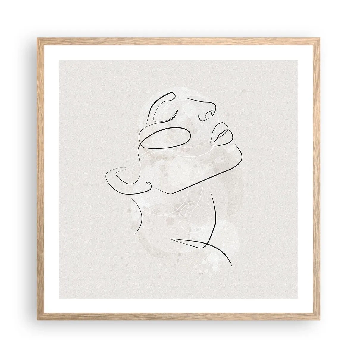 Pôster com moldura de carvalho claro - Esboço de um sonho - 60x60 cm