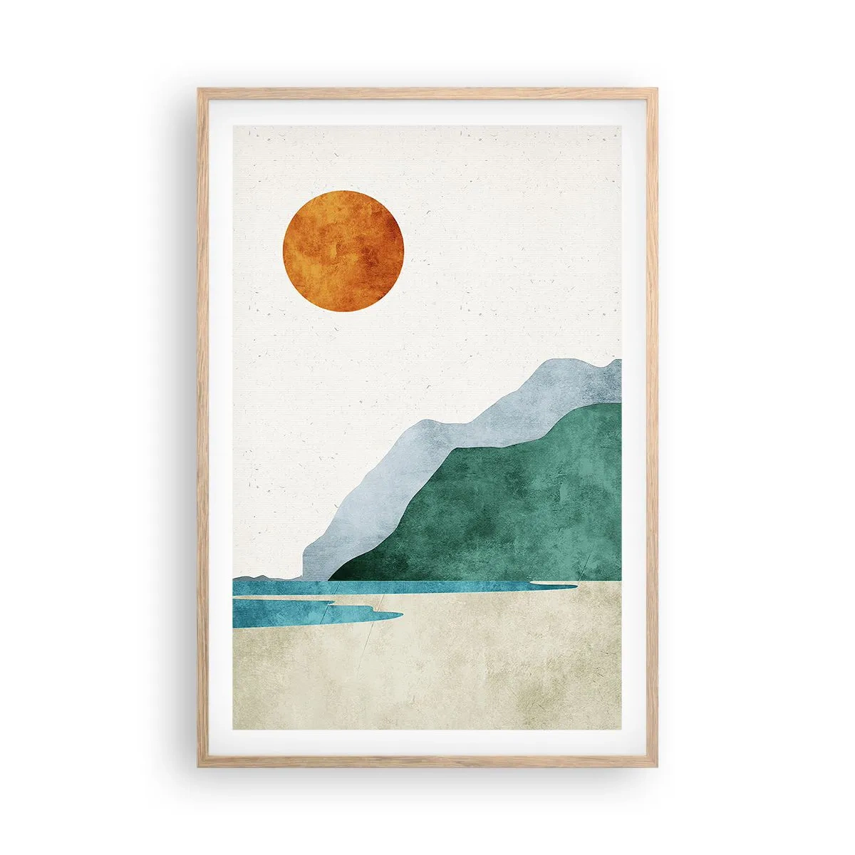 Pôster com moldura de carvalho claro - Paisagem como deveria ser - 61x91 cm