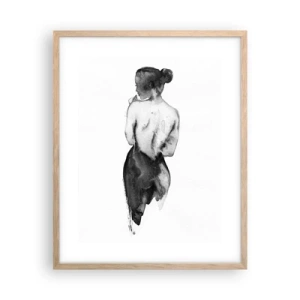 Pôster com moldura de carvalho claro - Com ela, o mundo desaparece - 40x50 cm