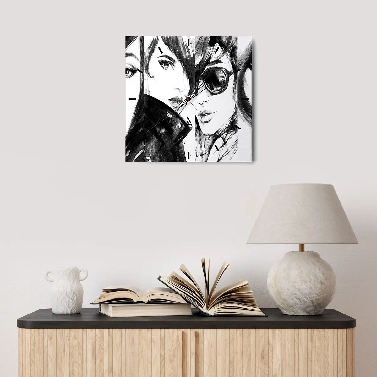 Relógio de parede - Relógio em vidro - Beleza multiplicada - 30x30 cm