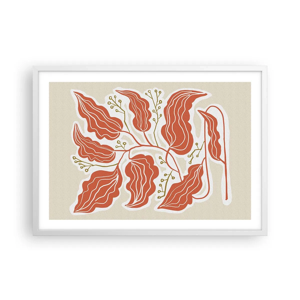 Pôster em moldura branca - Folclórico e coral - 70x50 cm