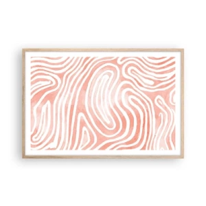 Pôster com moldura de carvalho claro - No labirinto de corais - 91x61 cm