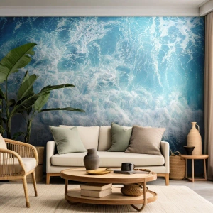 Papel de Parede Autocolante Deluxe Sticker - Alegremente e aos saltos - Mar, Onda do mar, Natureza - 100x70 cm