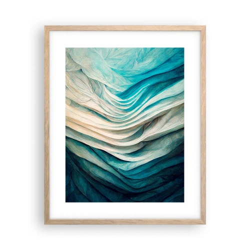 Pôster com moldura de carvalho claro - Insaciabilidade azul - 40x50 cm