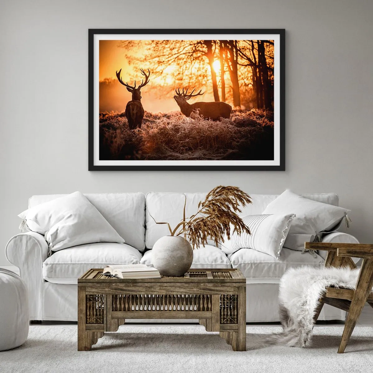 Pôster com moldura preta - O sonho do caçador - 100x70 cm