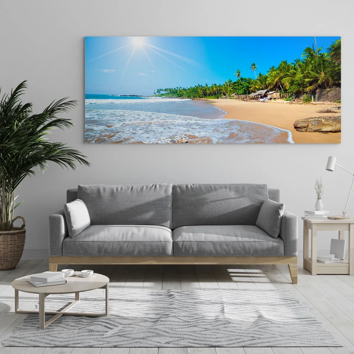 Quadro em vidro - Um lugar exótico para si - 90x30 cm