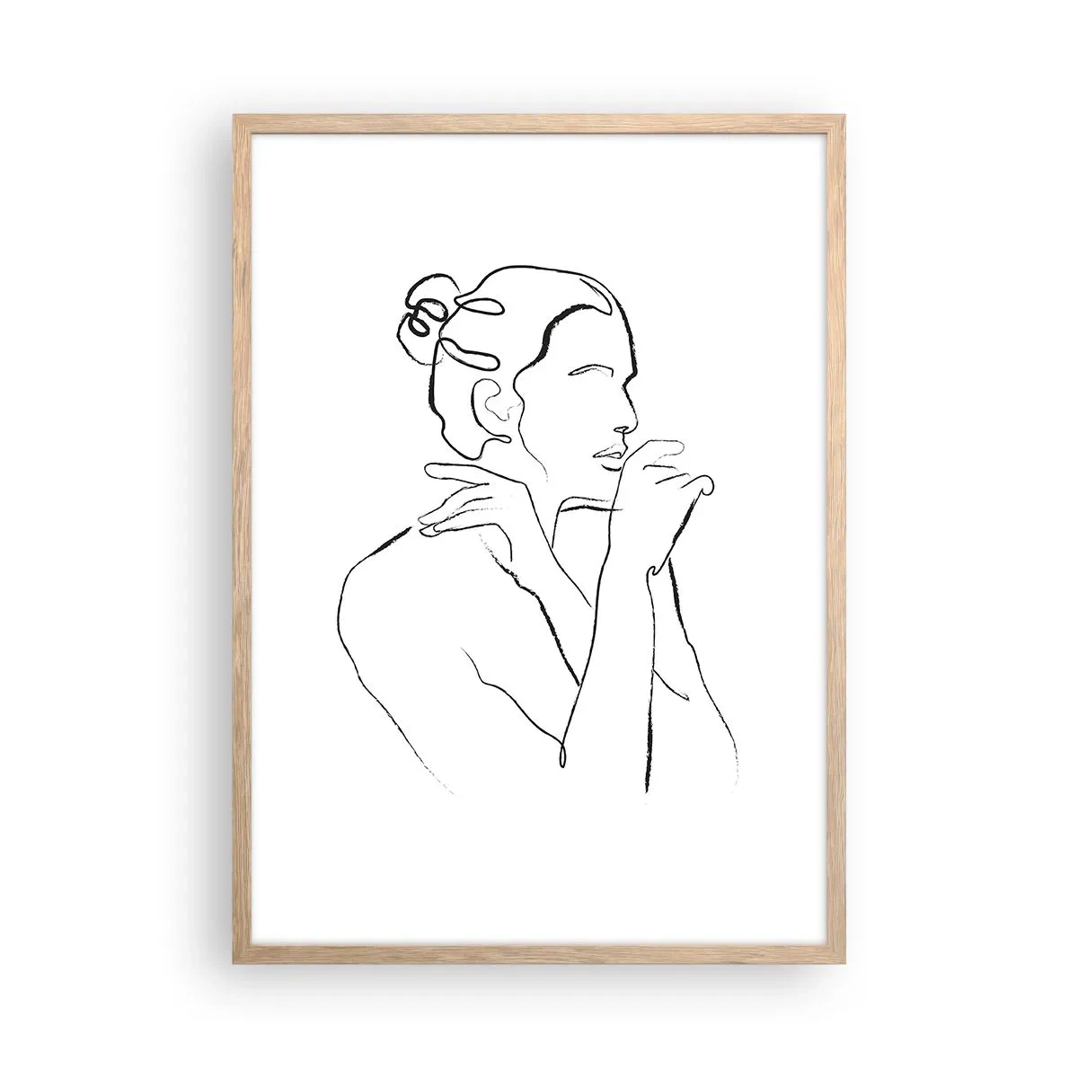 Pôster com moldura de carvalho claro - Nu: um mistério sensual - 50x70 cm