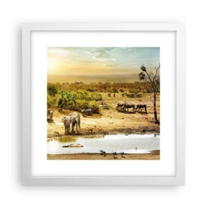 Pôster em moldura branca - Um rio corria no Éden... - 30x30 cm