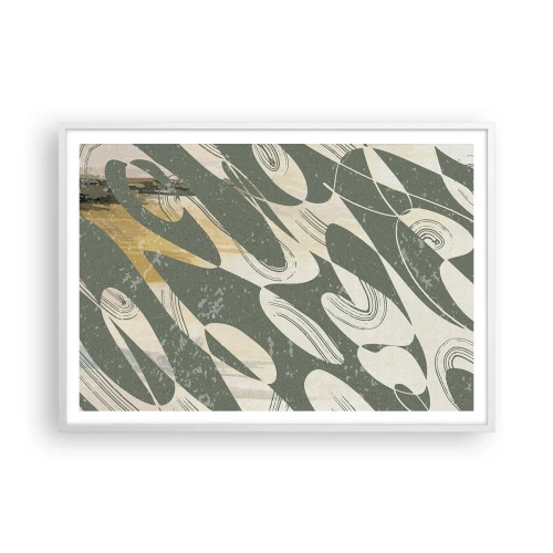 Pôster em moldura branca - Abstração rítmica - 100x70 cm