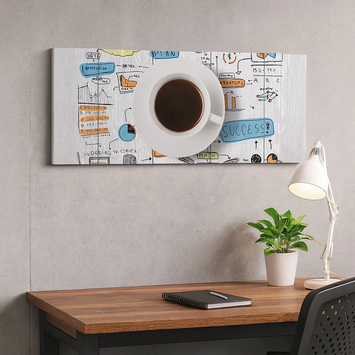 Quadro em tela - Tempo para uma pausa - 100x40 cm