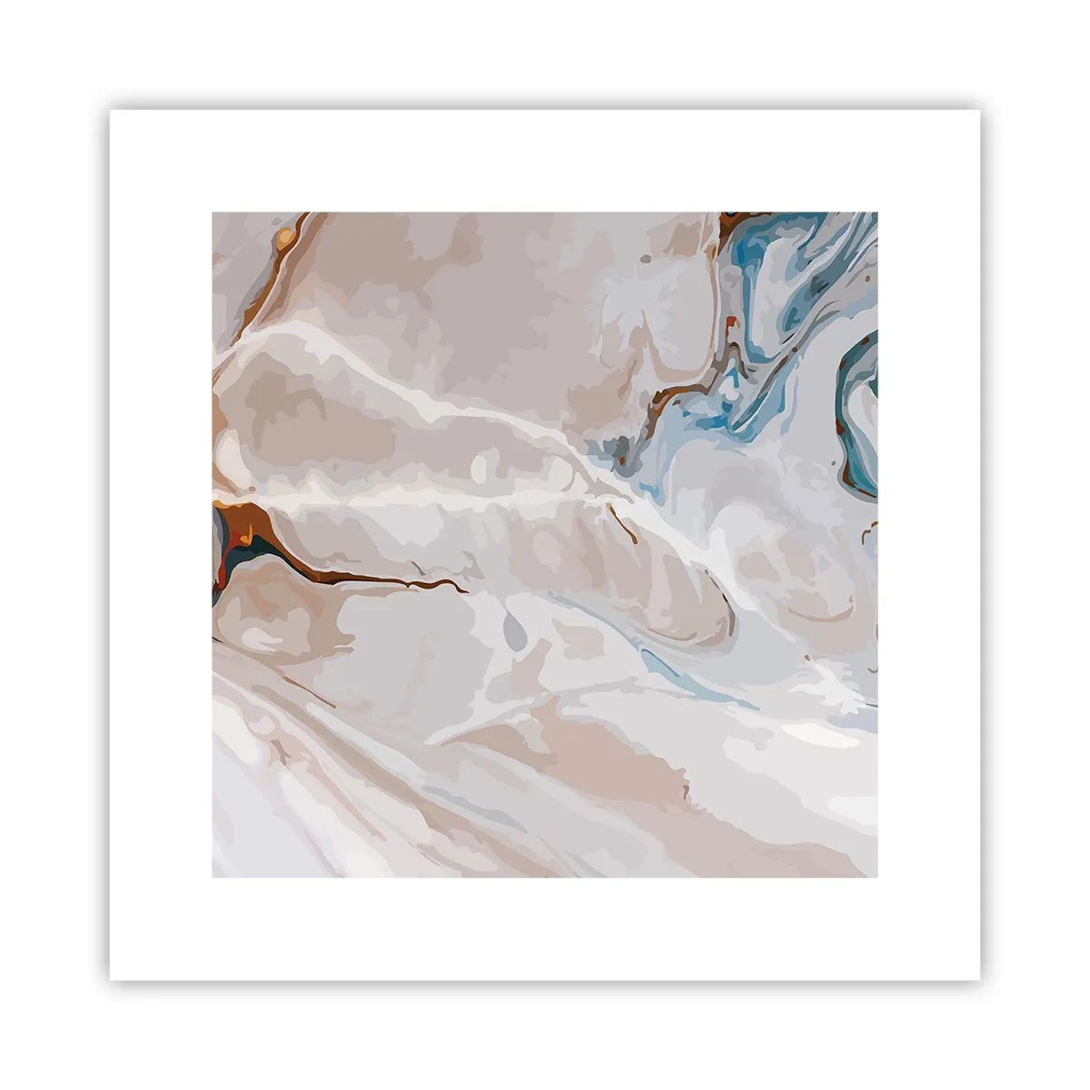 Pôster - Meandros azuis sob branco - 30x30 cm