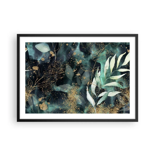 Pôster com moldura preta - Jardim Mágico - 70x50 cm
