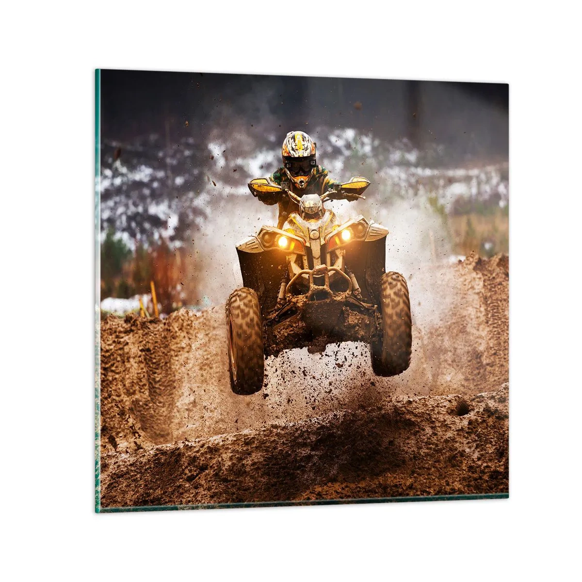 Quadro em vidro - No risk no fun - 50x50 cm