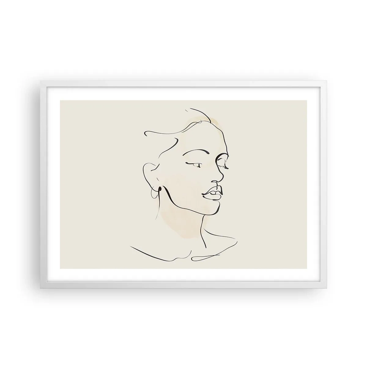 Pôster em moldura branca - Uma certa linha - 70x50 cm