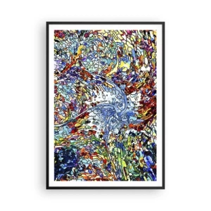 Pôster com moldura preta - Vitrais gotejantes - 70x100 cm