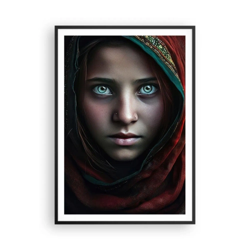 Pôster com moldura preta - Princesa oriental - 70x100 cm