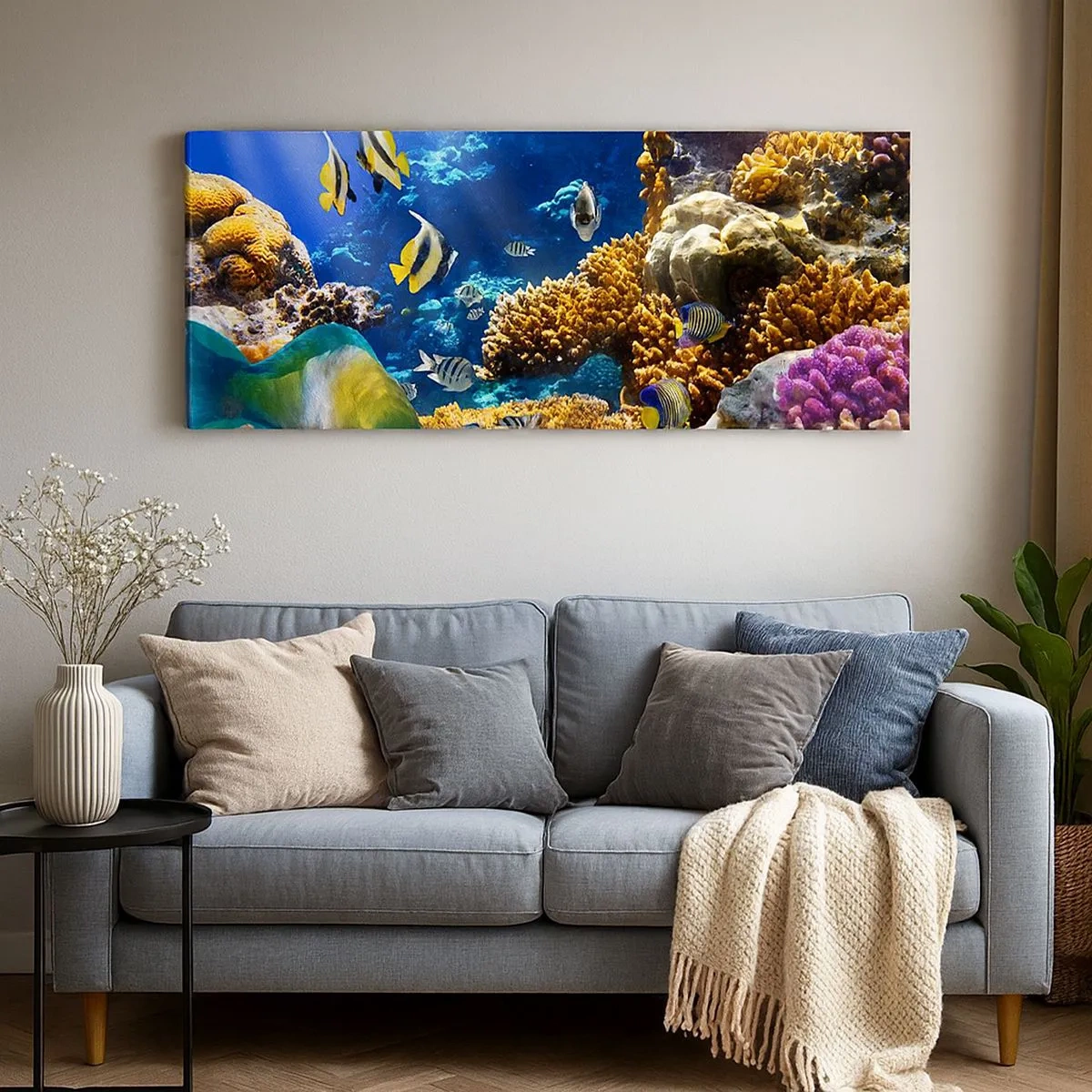 Quadro em tela - Tráfego intenso no percurso de férias - 100x40 cm