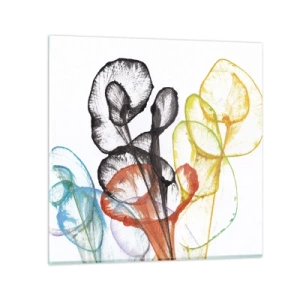 Quadro em vidro - Flores com alma - 50x50 cm