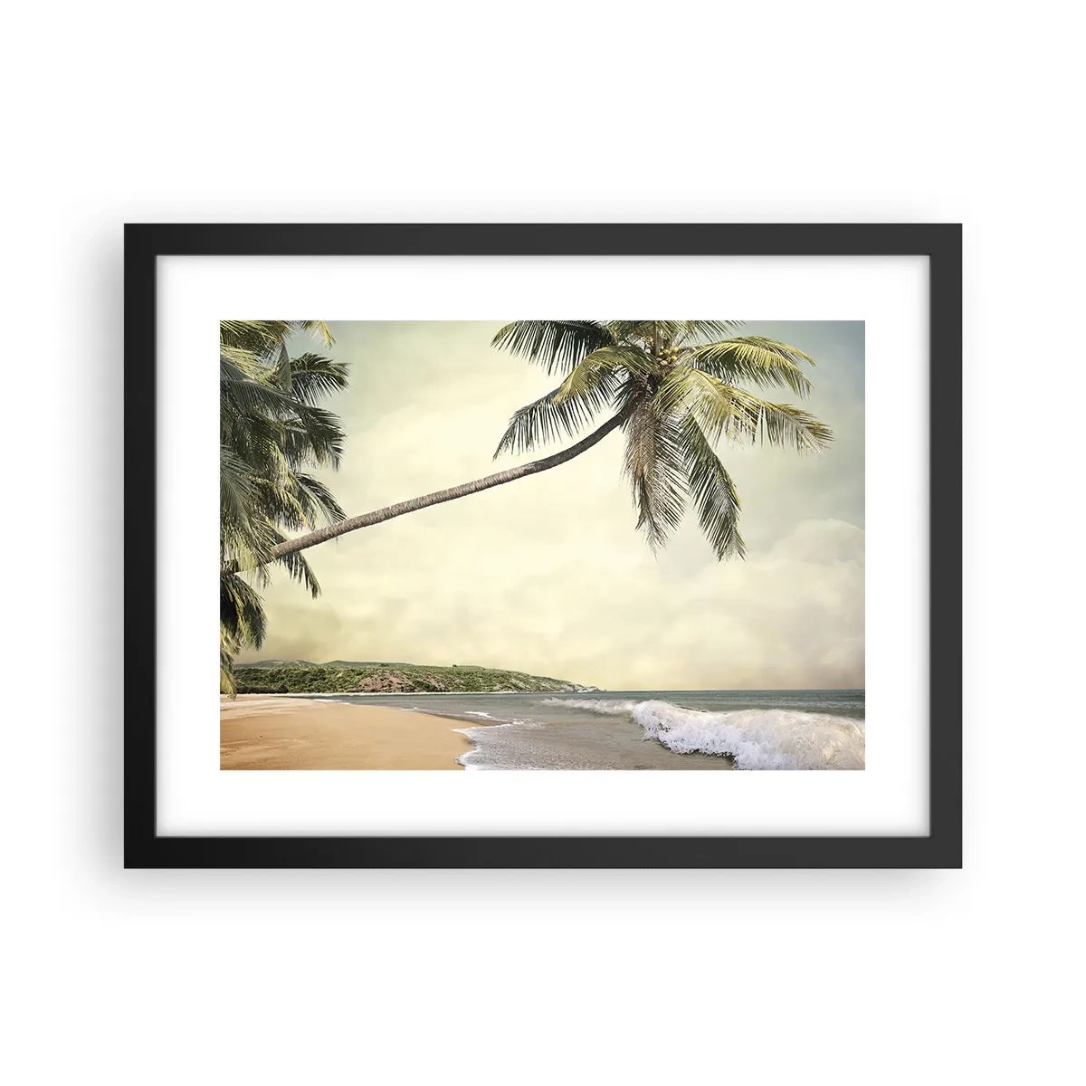 Pôster com moldura preta - Sonho tropical - 40x30 cm
