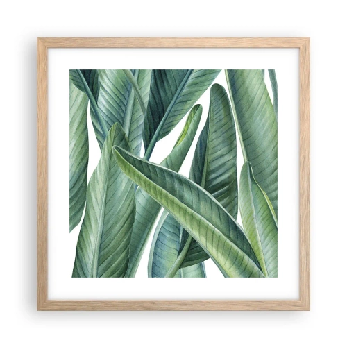 Pôster com moldura de carvalho claro - O próprio verde - 40x40 cm