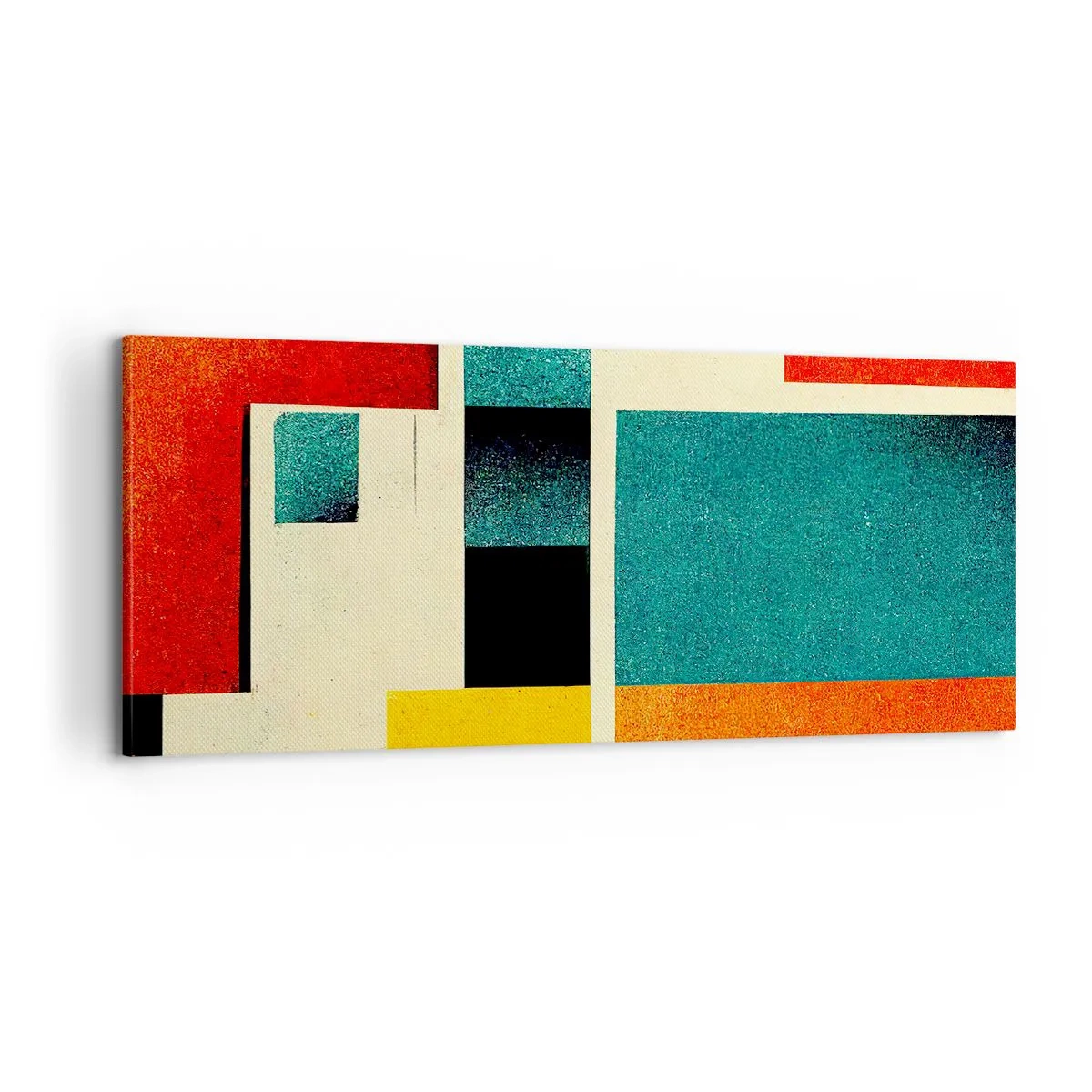 Quadro em tela - Abstração geométrica – boa energia - 100x40 cm