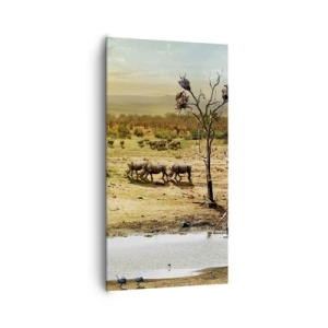 Quadro em tela - Um rio corria no Éden... - 65x120 cm