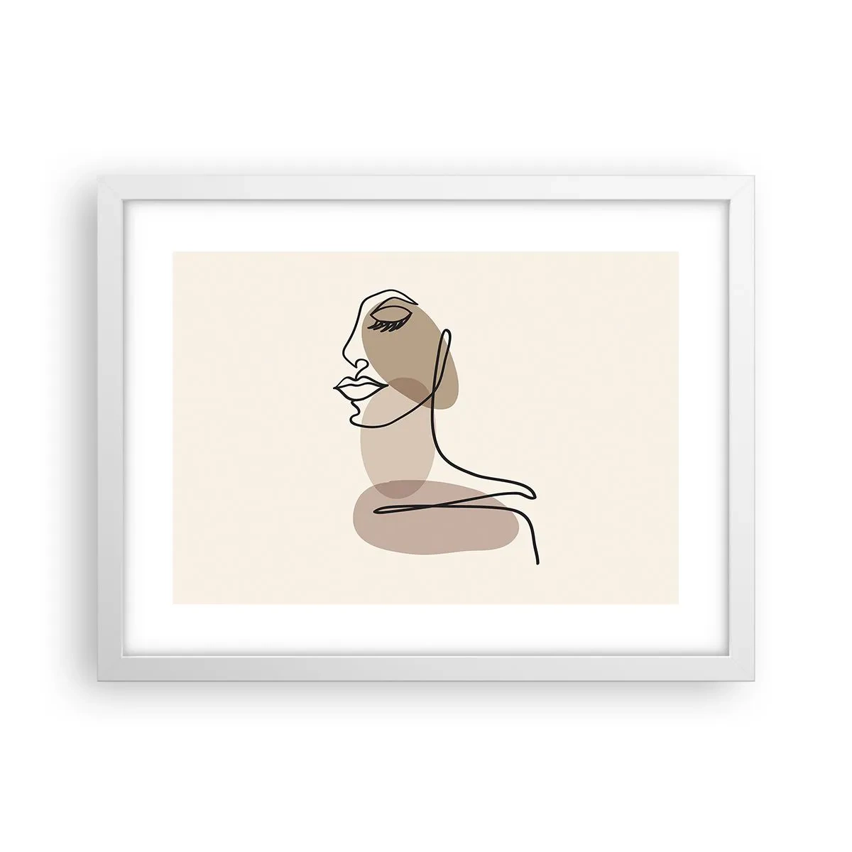 Pôster em moldura branca - Ouvindo-se a si própria - 40x30 cm